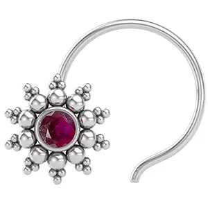 JSAJ RUBY STONE NOSEPIN WIRE NOSE PIN FOR GIRLS AND WOMENS