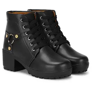 LOVEHUSH Perfect Stylish, Trending High Ankle Boots For Women Black color