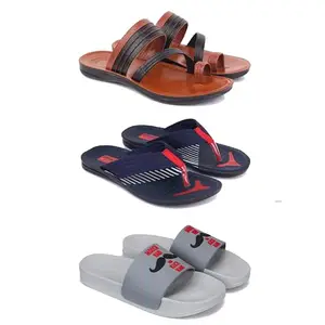 DRACKFOOT Men's Sandals | Lightweight Wear| Stylish & Easy to Wear For Men's GR-SAN-(3-COMBO)-3151-3130-1590-8