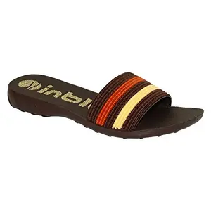 inblu Stylish Fashion Sandal/Slipper for Women | Comfortable | Lightweight | Anti Skid | Casual Office Footwear (3843_Brown Beige_38)