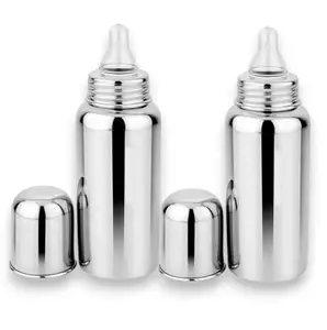 RB POINT RB (240 ML, Pack of 2 Milk Bottle) Pure Stainless Steel Feeding Bottle Sipper New Born Baby/Toddlers/Infants for Drinks//Milk/Water
