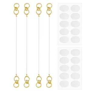 drenza™ Kaan Chain Transparent Stretchable Rubber Antique Earchain | Champaswaralu for Women and Girls | Invisible Ear Chain for Women, Ear Support for Heavy Earrings with Invisible Ear Lobe Support Patch (2 Pair with 20 Support Patches)