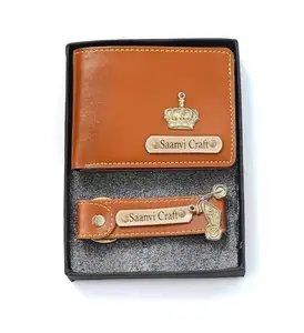 NAVYA ROYAL ART Leather Men's Wallet and Keychain Combo Pack for Gift/Combo Set - Tan 5