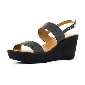 Khadim's Sharon Grey High Heel Wedge Sandal for Women (6550252)