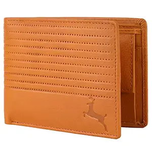 iMex Men's Casual RFID Protected Genuine Leather Wallet (Tan)
