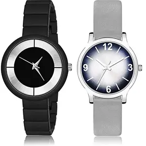 NEUTRON Wrist Analog Black and Grey Color Dial Women Watch - G632-GM355 (Pack of 2)