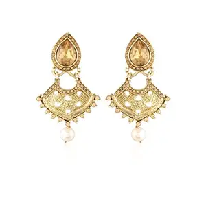 I Jewels Ethnic Metal Gold Plated Earrings for Women & Girls, Gold