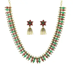 Necklace Set for Women in colour Multicolor (GNE-100-V)