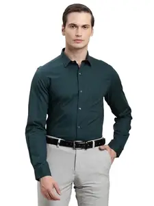 Turtle Men Dark Blue Checkered Full Sleeve Regular Fit 100% Cotton Formal Shirt