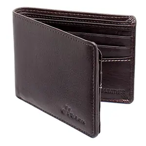 Hasan Men Genuine Leather Brown RFID Wallet- Mini (6 Card Slots)