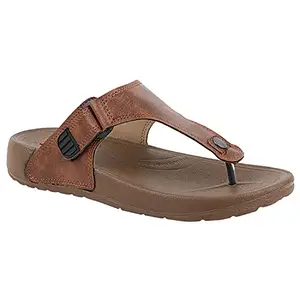 WELCOME Soft Men's Slippers with Cushion FootBed for Adult | Comfortable & Light Weight | Stylish & Anti-Skid | Waterproof & Regular Flip Flops for Gents/Boys, M-GLF-21-TAN_9
