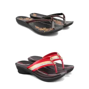 Women's Comfortable Sandal,Casual Lightweight Sandal for Everyday Wear | (Combo 2)-O19-1958-6