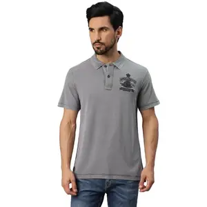 Royal Enfield Men's Regular Fit T-Shirt (TSS220014_Charcoal