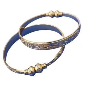 priomaa Beautifull Designer 2 Piece Golden bracelet bangle for Women and Girls