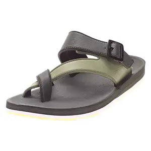 ADDA Men's Olive Synthetic Slipper - 10 UK/India