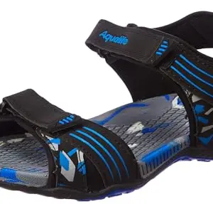 Aqualite Men MGS 508 Sandal, Black/Aq.Blue, 7 UK/India