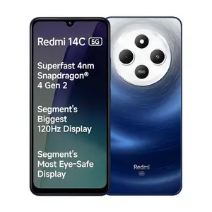 Redmi 14C 5G (Starlight Blue, 4GB RAM, 64GB Storage) | Superfast 4nm Snapdragon 4 Gen 2 | 120Hz 17.47cm (6.88”) Display | 5160mAh Battery | 50MP Dual Camera | Premium Starlight Design