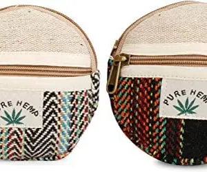 LONGING TO BUY Pure Hemp Zip Pouch Combo: Versatile and Sustainable Storage Solutions for Multiple Uses - Combo Pack of 2 (Multicolor 14)