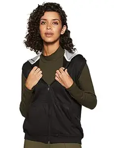 Glammore Women's Cropped Fleece Zip-Up Hoodie - Sleeveless Sweatshirt with Hood, 60% Cotton Blend, Ideal for Sports, Casual Wear, and Daily Activities