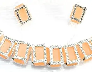 Regenwox Beautiful Emerald Stone Choker Necklace Set for women and girls (Colour 5)