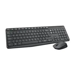 MK235 Wireless Keyboard and Mouse Set for Windows, 2.4 GHz Wireless Unifying USB Receiver, 15 FN Keys, Long Battery Life, Compatible with PC, Laptop - Black
