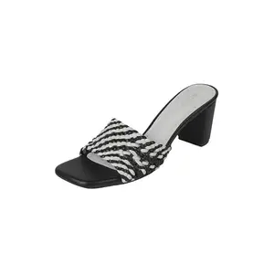 Mochi Women's Black Stylish Slide Heel Sandal UK/6 EU/39 (40-344)