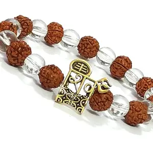 ASTROGHAR Auspicious Lord God Shiv Ji Shiva Mahakaal Lucky Charm Rudraksh Crystal Bracelet For Men And Women