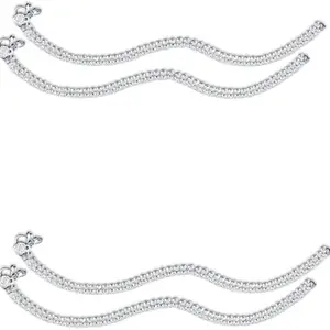 Heer Collection Traditional Trendy Jewellery All Occassions Anklets Payal Pair for Women/Girls Alloy Anklet (Pack of 4)(Bzr_CmbPyl101NecklesBall(2PairSame))