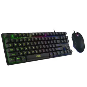 EvoFox X-Team Fireblade Gaming Keyboard Combo with Space-Saving TKL Design, Breathing LED Effects, Anti-ghosting Keys and 6 Button Mouse with up to 3200 DPI Setting (Wired, Black)