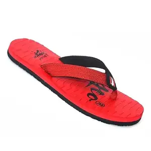 Comfortable Slippers - Soft Fabric with Cozy Fit and Durable Outsole for All-Day Indoor and outdoor Use Mens Flip Flop (Red -9)