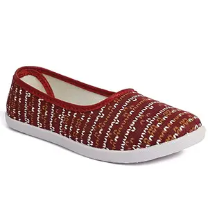 Aedee Women Bellie, Ballet Flats Comfortable Classic Simple Casual Slip-on Round Toe Walking Shoes (ADE-BLIE-102-MR-7) Maroon