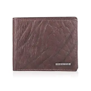 Police Bi-Fold RFID Slim Textured Wallets for Men Leather Original Gents Purse Gift for Men - Brown