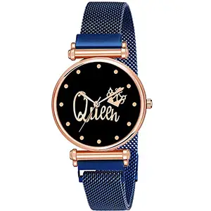Niyati Nx Analogue Queen Black Dial and Blue Manget Starp Watch for Girl's and Women