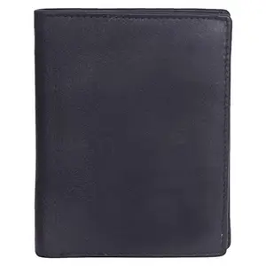 Leatherman Fashion LMN Genuine Leather Black Men Bi-fold Wallet 8 Card Slots