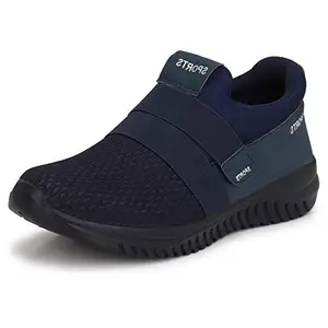 Mesh Navy Blue Slip On Casual Wear Running Sports Shoes Shoe Island for Men (BAB7045-AZ), Size 6 UK/India