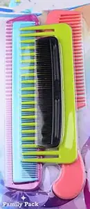 PUTHAK 5 Pieces Colorful Hair Combs Set for Kids Women Men Colorful Plastic Fine Dressing Comb (Multicolor)