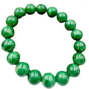 Lady Works Natural Australian Green Jade 8mm Round Shape Smooth Cut Beads 6.5 Inch Stretchable Bracelet for Men & Women.|LW_BRST_10076_6.5