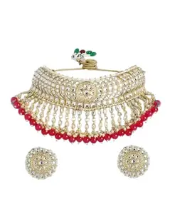 Shri Milad Alloy Kundan Immitation Necklace, Multicolor (Neck_112)
