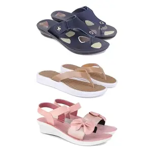 Women's Comfortable Sandal,Casual Lightweight Sandal for Everyday Wear | BTS-(3-COMBO)-1973-1860-1968-6-EURO-37