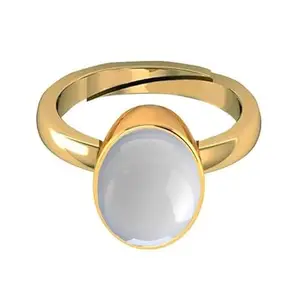 DAURAYA GEMS JAGDAMBA GEMS 15.25 Ratti Original Moon Stone Gemstone Certified Unheated Untreated A+ Quality Natural Rainbow Moonstone Gemstone Ring