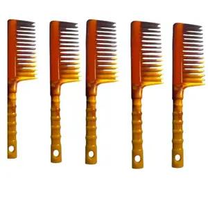 Wide Teeth Plastic Detangling Hair Comb, Pack of 6