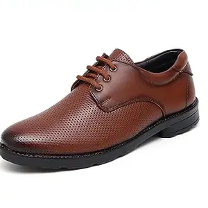 ARAMISH Tan Genuine Leather Oxford Formal Shoes for Men - 7 UK