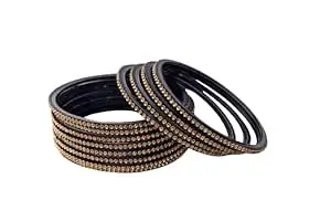 HOUSE OF BANGLEZ Stone Studded Bangles Set for Women Crystal Designer Designer Bangles Set of 12