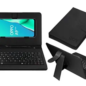 ACM Keyboard Case Compatible with Oppo A9 2020 Mobile Flip Cover Stand Direct Plug & Play Device for Study & Gaming Black