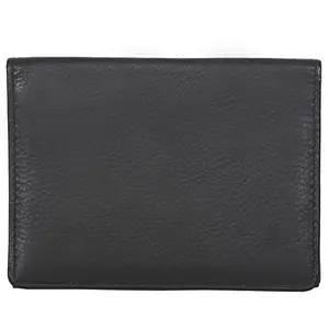 LMN Genuine Leather Black Color Wallet for Men ILAV_5 (1 Credit Card Slots)