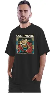 ALLEN BLACK Oversized T-Shirt Cult Movie Night Men's Women's Unise 100% Cotton Black_CHMOVTER2-Black L Oversized_