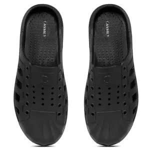 CASSIEY Women's Slip On Clogs Sandal | Comfortable & Lightweight| Indoor & Outdoor Casual Sports Mules Women's and Girl's- Black 7 UK