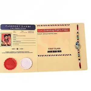 RELBEES Rakhi Gift Pack with Passport Card Holder, Cards and Envelopes Rakhi Collection for Rakshabandhan | Rakhi for Brother | Rakhi for Bhaiya and Bhabhi | Rakhi Combo Gift Hamper