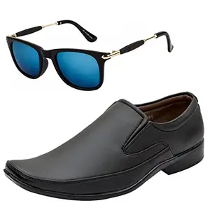 Vitoria Stylish Men's Synthetic Leather Formal Shoes with Free Unisex Rabbar Stick Blue Sunglasses/Office Shoes/Suit Shoes/Dress Shoes/Party Shoes (Numeric_6)