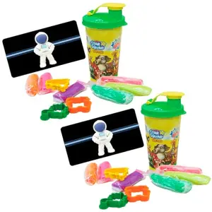 Saugat Traders Cartoon Rakhi for Kids with Gift | Astronaut Rakhi Set of 2 | Pack of 2 Water Sipper Bottle with Clay Art Set | Rakshabandhan Gifts for Brother Kids, Girls, Boys, Nephew, Niece